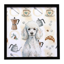 Load image into Gallery viewer, Standard White Poodle Coffee Bar Framed Metal Print