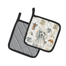 Load image into Gallery viewer, Standard White Poodle Coffee Bar Pair of Pot Holders