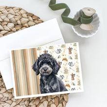 Load image into Gallery viewer, Toy Black Poodle Coffee Bar Greeting Cards Pack of 8