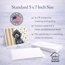Load image into Gallery viewer, Toy Black Poodle Coffee Bar Greeting Cards Pack of 8
