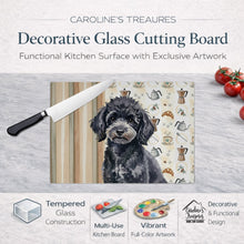 Load image into Gallery viewer, Toy Black Poodle Coffee Bar Glass Cutting Board