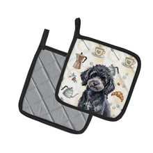 Load image into Gallery viewer, Toy Black Poodle Coffee Bar Pair of Pot Holders