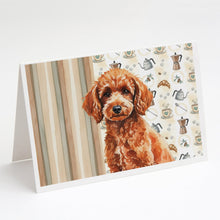 Load image into Gallery viewer, Toy Red Poodle Coffee Bar Greeting Cards Pack of 8