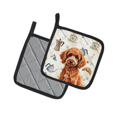 Load image into Gallery viewer, Toy Red Poodle Coffee Bar Pair of Pot Holders