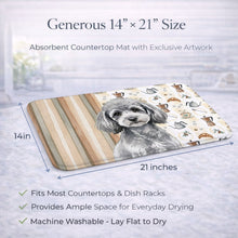 Load image into Gallery viewer, Toy Silver Poodle Coffee Bar Dish Drying Mat