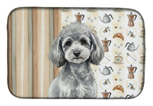Load image into Gallery viewer, Toy Silver Poodle Coffee Bar Dish Drying Mat