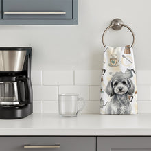 Load image into Gallery viewer, Toy Silver Poodle Coffee Bar Kitchen Towel