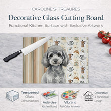 Load image into Gallery viewer, Toy Silver Poodle Coffee Bar Glass Cutting Board