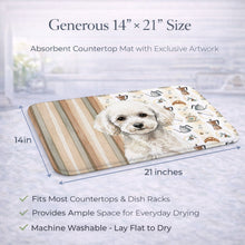Load image into Gallery viewer, Toy White Poodle Coffee Bar Dish Drying Mat