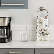 Load image into Gallery viewer, Toy White Poodle Coffee Bar Kitchen Towel