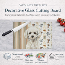Load image into Gallery viewer, Toy White Poodle Coffee Bar Glass Cutting Board