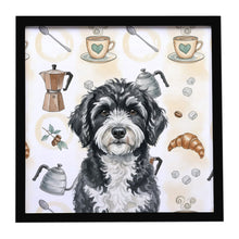 Load image into Gallery viewer, Portuguese Water Dog Coffee Bar Framed Metal Print