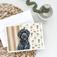 Load image into Gallery viewer, Black Portuguese Water Dog Coffee Bar Greeting Cards Pack of 8