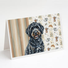 Load image into Gallery viewer, Black Portuguese Water Dog Coffee Bar Greeting Cards Pack of 8