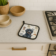 Load image into Gallery viewer, Black Portuguese Water Dog Coffee Bar Pair of Pot Holders