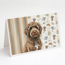 Load image into Gallery viewer, Brown Portuguese Water Dog Coffee Bar Greeting Cards Pack of 8