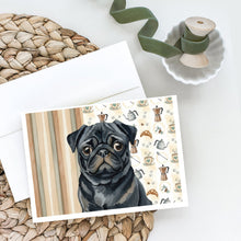 Load image into Gallery viewer, Black Pug Coffee Bar Greeting Cards Pack of 8