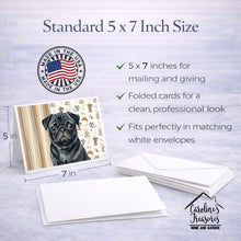 Load image into Gallery viewer, Black Pug Coffee Bar Greeting Cards Pack of 8