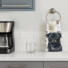 Load image into Gallery viewer, Black Pug Coffee Bar Kitchen Towel