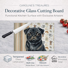 Load image into Gallery viewer, Black Pug Coffee Bar Glass Cutting Board