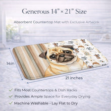 Load image into Gallery viewer, Fawn Pug Coffee Bar Dish Drying Mat