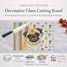 Load image into Gallery viewer, Fawn Pug Coffee Bar Glass Cutting Board