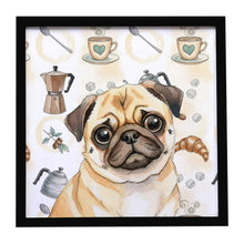 Load image into Gallery viewer, Fawn Pug Coffee Bar Framed Metal Print