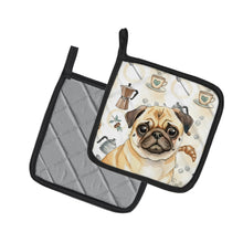 Load image into Gallery viewer, Fawn Pug Coffee Bar Pair of Pot Holders