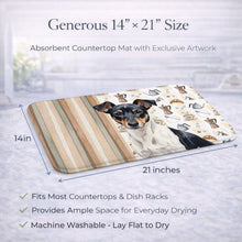 Load image into Gallery viewer, Black and White Rat Terrier Coffee Bar Dish Drying Mat