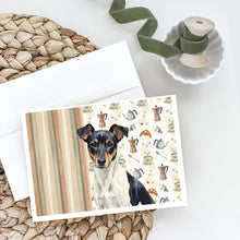 Load image into Gallery viewer, Black and White Rat Terrier Coffee Bar Greeting Cards Pack of 8