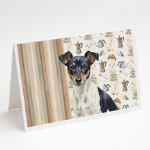 Load image into Gallery viewer, Black and White Rat Terrier Coffee Bar Greeting Cards Pack of 8