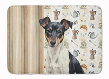 Load image into Gallery viewer, Black and White Rat Terrier Coffee Bar Memory Foam Kitchen Mat