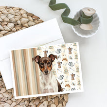 Load image into Gallery viewer, Chocolate and White Rat Terrier Coffee Bar Greeting Cards Pack of 8