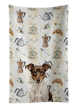 Load image into Gallery viewer, Chocolate and White Rat Terrier Coffee Bar Kitchen Towel