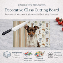 Load image into Gallery viewer, Chocolate and White Rat Terrier Coffee Bar Glass Cutting Board
