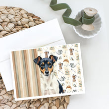 Load image into Gallery viewer, Tricolor Rat Terrier Coffee Bar Greeting Cards Pack of 8