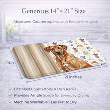 Load image into Gallery viewer, Rhodesian Ridgeback Coffee Bar Dish Drying Mat
