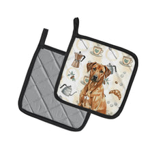 Load image into Gallery viewer, Rhodesian Ridgeback Coffee Bar Pair of Pot Holders