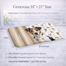 Load image into Gallery viewer, Tricolor Russell Terrier Coffee Bar Dish Drying Mat