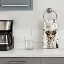 Load image into Gallery viewer, Tricolor Russell Terrier Coffee Bar Kitchen Towel