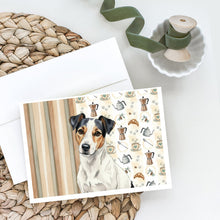 Load image into Gallery viewer, White with Black Markings Russell Terrier Coffee Bar Greeting Cards Pack of 8