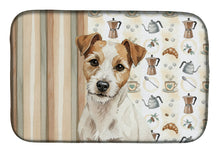 Load image into Gallery viewer, White with Tan Markings Russell Terrier Coffee Bar Dish Drying Mat