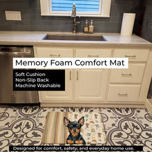 Load image into Gallery viewer, Black and Tan Russian Toy Coffee Bar Memory Foam Kitchen Mat