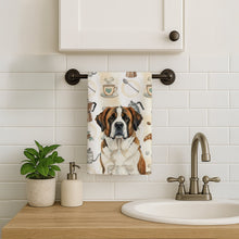 Load image into Gallery viewer, Brindle and White Saint Bernard Coffee Bar Kitchen Towel