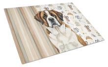 Load image into Gallery viewer, Brindle and White Saint Bernard Coffee Bar Glass Cutting Board
