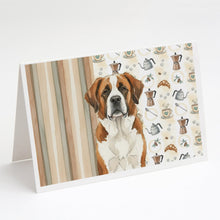 Load image into Gallery viewer, Brown and White Saint Bernard Coffee Bar Greeting Cards Pack of 8