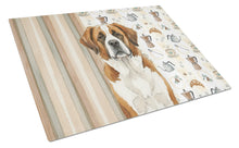 Load image into Gallery viewer, Brown and White Saint Bernard Coffee Bar Glass Cutting Board