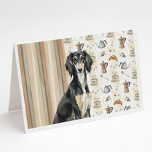 Load image into Gallery viewer, Black and Tan Saluki Coffee Bar Greeting Cards Pack of 8