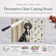 Load image into Gallery viewer, Black and Tan Saluki Coffee Bar Glass Cutting Board