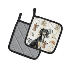 Load image into Gallery viewer, Black and Tan Saluki Coffee Bar Pair of Pot Holders
